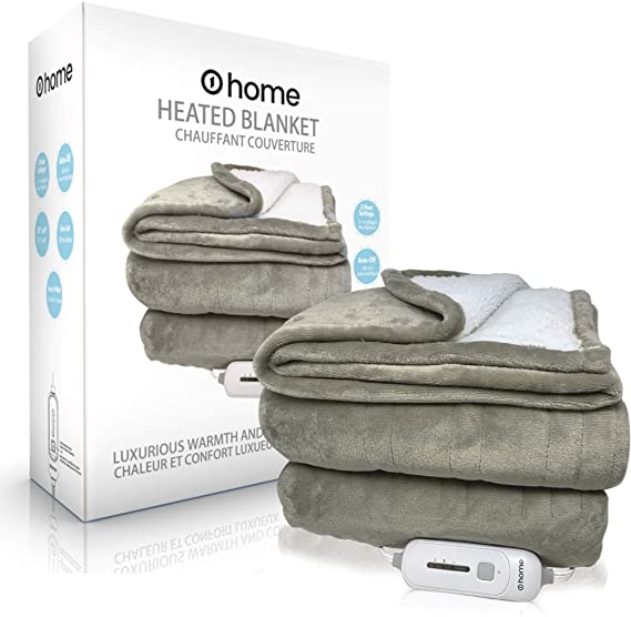 Premium Heated Blanket, Ultra Soft, 62”x 84” (Queen Size), Grey, Electric Blanket, Plush Blanket, Heated Throw Blanket, Auto Shut Off, Perfect for Warmth and Snuggles, o1home