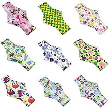 HailiCare 10pcs Reusable Sanitary Towel Pads Bamboo Cloth Washable Menstrual Postpartum Pads Random Color (Size: 30cm*18cm, Bamboo Charcoal Inner)