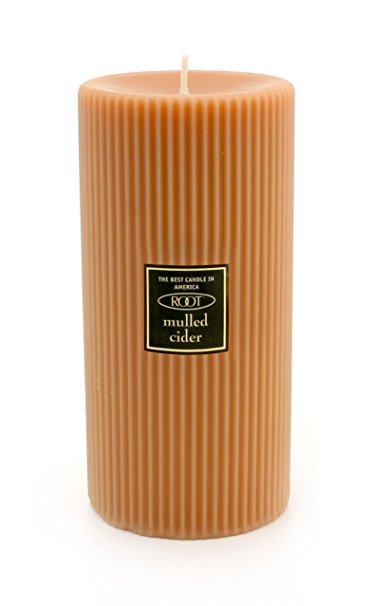 Root Scented Grecian Pillar Candle, 3-Inch by 6-Inch Tall, Mulled Cider