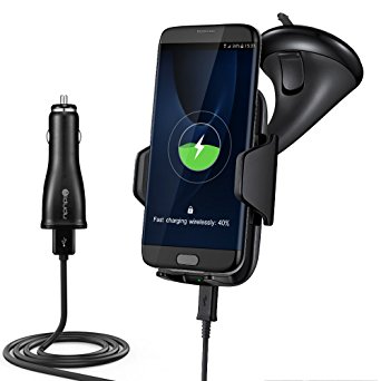 Car Mount Wireless Charger, iDudu Fast Wireless Charging Vehicle Dock for Samsung Galaxy S8 Plus / S8 /S7/ S7 Edge/ S7/ S6/ S6 Edge plus, Note 5 and All Qi Enabled Devices