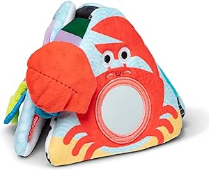 Melissa & Doug Ocean Tummy Time Triangle Infant Baby Toy, Soft Sensory Toy with Textures, Mirror, Floor Toy for Newborns to Ages 6 Months