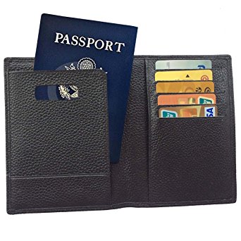 Passport Holder-Case Travel Document Wallet Genuine Leather Soft Sturdy Durable