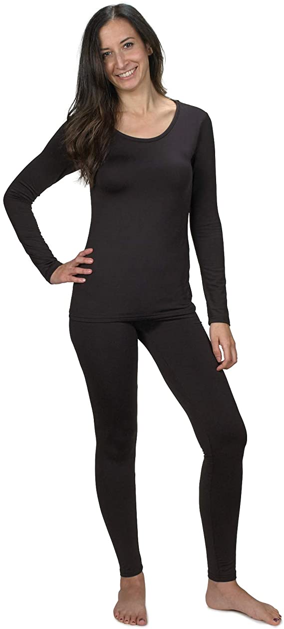 Women's Ultra Soft Thermal Underwear Long Johns Set with Fleece Lined