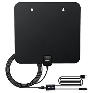 HDTV Antenna, AKARY 50 Miles Range 1080P Indoor Antenna Upgraded Version FREE for LIFE, Boost Signal Leaf TV Antenna with Detachable Amplifier