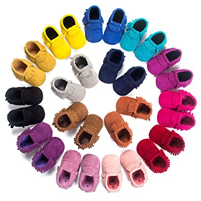 ABOZY Baby Boys Girls First Walkers Tassel Soft Non-slip Crib Shoes Moccasin Sandal
