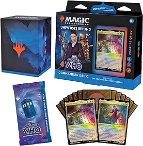 Magic: The Gathering Doctor Who Commander Deck - Masters of Evil (100-Card Deck, 2-Card Collector Booster Sample Pack   Accessories)