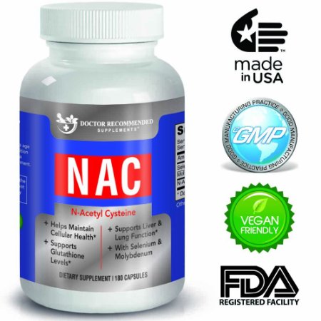 High Quality NAC - 600 mg - 180 Veggie Capsules - by Doctor Recommended Supplements-Supports a Healthy Liver and Overall Health and Immunity