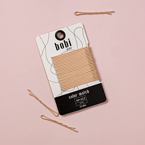 BOBI light ash blonde bobby pins (25 ct) - 2 inches - Bubbly - exact matched to hair color level 613