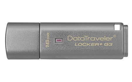 Kingston DTLPG3/16GB DTLPG3/16 GB Data Traveler Locker   G3, USB 3.0 with Personal Data Protection and Automatic Cloud Backup, Silver