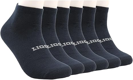 Unisex Women's Comfort Low Cut Ankle Quarter Socks with Arch Support 6 Pack