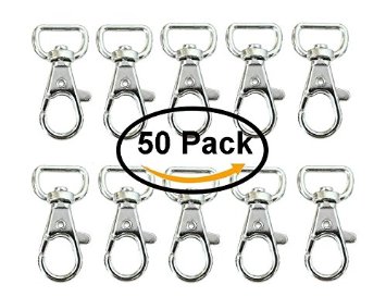 Metal Swivel Clasps Lanyard Snap Hook Lobster Claw Clasp Jewelry Findings 1 1/2 x 3/4 inch Pack of 50