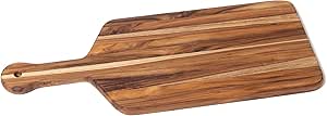 Lipper International Teak Wood Edge Grain Kitchen Paddle Board for Serving, Large, 20" x 8" x 3/4"