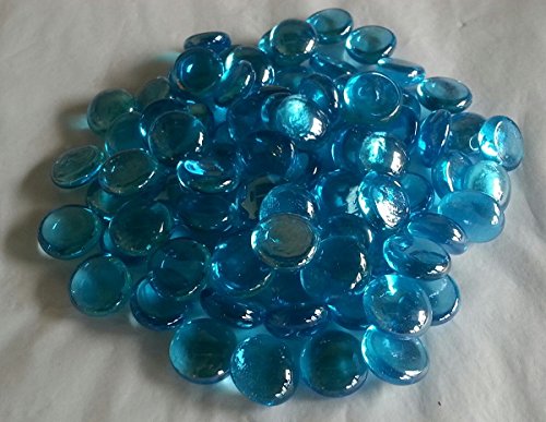 1kg(approx 230) Decorative Round Aqua Glass Pebbles..20mm