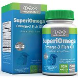 SuperiOmega Triglyceride Omega-3 Fish Oil by Naturenetics 1500mg Omega-3 Fatty Acids 820mg EPA 540mg DHA Per Serving 3rd Party Tested Natural Lemon Flavor 180 Softgel Capsules