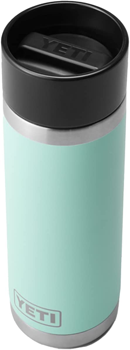 YETI Rambler 18 oz Bottle, Stainless Steel, Vacuum Insulated, with Hot Shot Cap, Seafoam