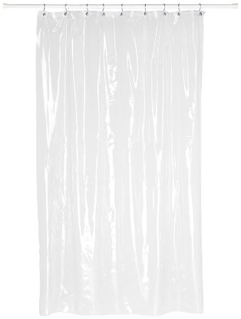 Carnation Home Fashions Super Clear 10-Gauge Anti Mildew Stall Size Vinyl Shower Curtain Liner