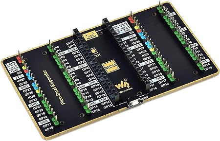 Dual GPIO Expander Module for Raspberry Pi Pico,with Two Sets of 2x20 Male Header, for Connecting More Expansion Modules