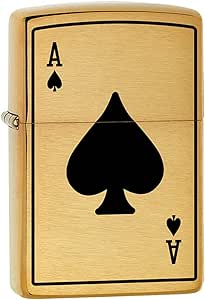 Zippo Lighter: Ace of Spades - Brushed Brass 80756