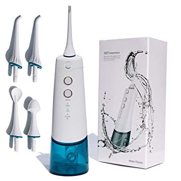 Cordless Water flosser, Oral Irrigator,3-Mode USB Rechargeable Water Dental Flosser,IPX7 Waterproof High Frequency Pulsed with 4 Jet Tips For Braces and Teeth Whitening,Travel and Home Use