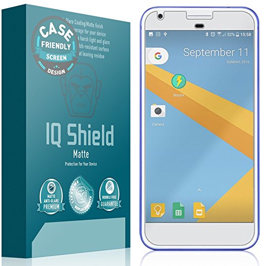 Google Pixel XL Screen Protector, IQ Shield Matte Full Coverage Anti-Glare Screen Protector for Google Pixel XL (5.5",Case Friendly) Bubble-Free Film