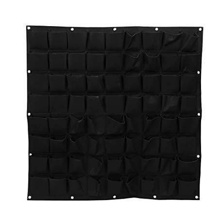 Plant Hanging Bags,72 Pocket Outdoor Vertical Greening Wall Garden Plant Grow Bags for Apartments, Balconies, Patios, Schoolyards and Rooftop (72-Black)