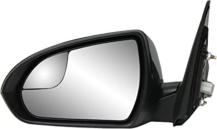 Fit System Driver Side Mirror for Hyundai Elantra Sedan, US Built, Textured Black w/PTM Cover, spot Mirror, Foldaway, Power