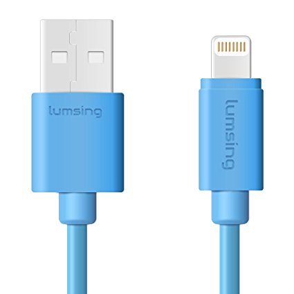 Lumsing Lightning to USB Cable Apple Certified Sync and Charging Cord(9.9 Feet/3M) with Ultra Compact Connector Head for iPhone, iPod and iPad(Blue)