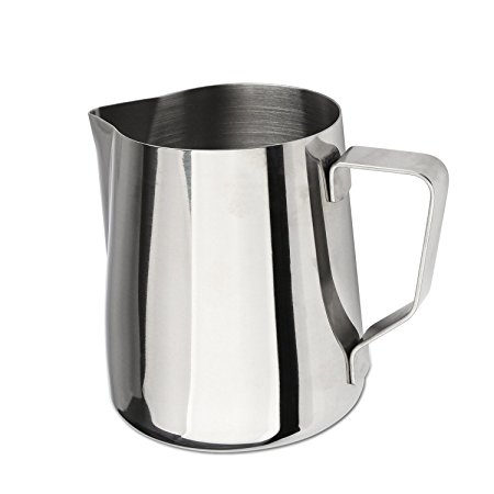 Domini Milk Frothing Pitcher, Stainless Steel Metal 20 oz -For Milk Frothers, Espresso Cappuccino Coffee, Creamer ,Steaming ,chef,motta