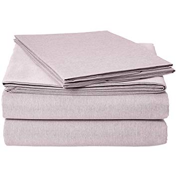 AmazonBasics Chambray Sheet Set - King, Purple Dusk