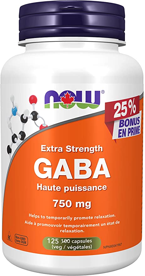 Bonus Size 25% More GABA Extra Strength 750mg 125vcap