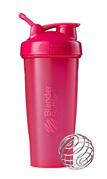 BlenderBottle Classic Loop Top Shaker Bottle, Full Color Pink, 28-Ounce Loop Top