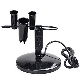 Tabletop Blow Dryer & Hair Iron Holder - Salon Appliance Stand w/ 3 Outlets