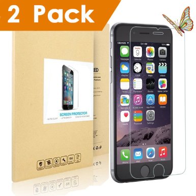 iPhone 6S Screen Protector,AordKing [2 Pack] Premium High Definition Shockproof Clear Tempered Glass Screen Protector 2.5D Curved Edge for iPhone 6/6S 4.7 Protect Your Screen from Scratches and Drops