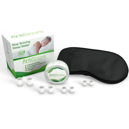 AntiSnore - Stop Snoring & Cure Your Sleep Apnea Now! ADVANCED Snore Stopper Vents With FREE SLEEP MASK & TRAVEL CASE - No More Sleeping Disorders & Heavy Breathing - A Comfortable Aid & Easy To Use Treatment For A Peaceful Sleep