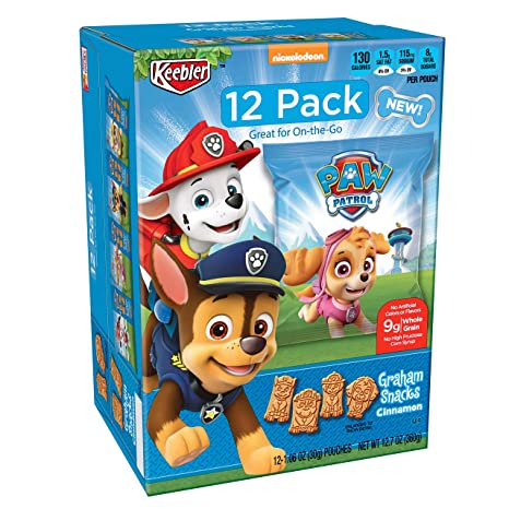 Keebler PAW Patrol, Graham Snacks, Cinnamon, Great for On-the-Go, 12.7oz Caddy (1 Pack 12 Count)