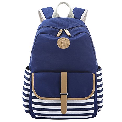 Bagerly Lightweight Canvas Laptop Bag Shoulder Daypack School Backpack Causal Handbag