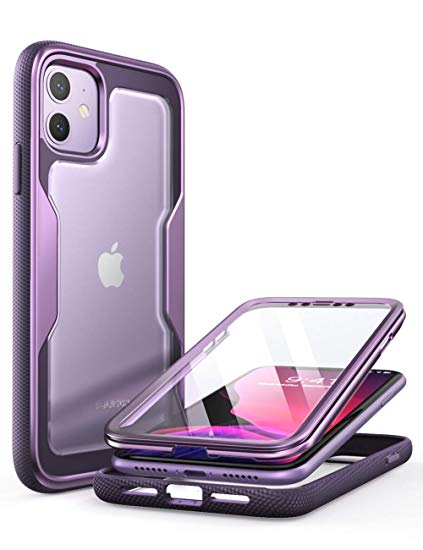 i-Blason Magma Case for iPhone 11 6.1 inch (2019 Release), Heavy Duty Protection, Full Body Bumper Protective Case with Built-in Screen Protector (Purple)