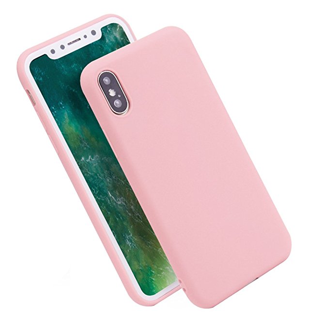 iPhone X Case, Marktol Ultra Slim Soft TPU Silicone Back Flexible Rubber Bumper Protector Cover Case for iPhone X - Pink (All 6 Colors)