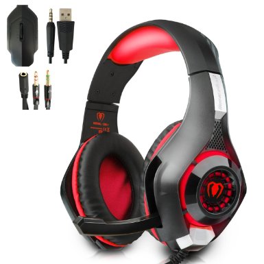 Beexcellent Gaming Headset with Mic for PlayStation 4 PS4 PC Laptop Tablet Mobile Phones