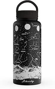 Liberty Vacuum Insulated Stainless Steel Reusable Water Bottle with Cap, BPA Free, 32oz, FT Black, Stellar 2.0