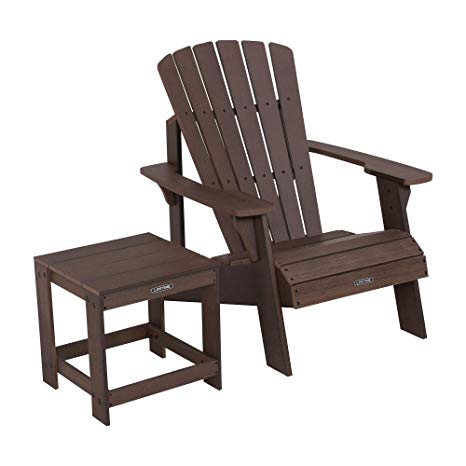 Lifetime 60293 Adirondack Chair and Table Combo, Rustic Brown