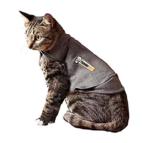 ThunderShirt Classic Cat Anxiety Jacket, Heather Gray, Medium by Thundershirt