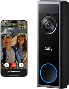 eufy Security Video Doorbell C31, 2K FHD, Battery or Hardwire Powered, Easy to Install, Live Video Call, 24/7 Recording, Human and Motion Detection, HomeBase S380 Compatible, No Monthly Fee