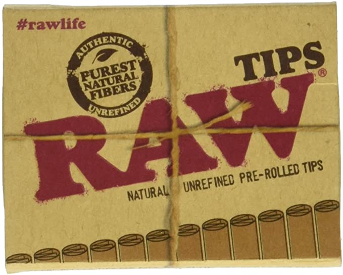 RAW Natural Unrefined Pre-Rolled Tips (21 Tips ber box)