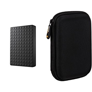 Seagate Expansion 4TB Portable External Hard Drive USB 3.0 (STEA4000400) & AmazonBasics External Hard Drive Case bundle