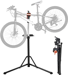 VEVOR Bike Repair Stand, 66 lbs Heavy-duty Aluminum Bicycle Repair Stand, Adjustable Height Bike Maintenance Workstand with Magnetic Tool Tray Telescopic Arm, Foldable Bike Work Stand for Home, Shops