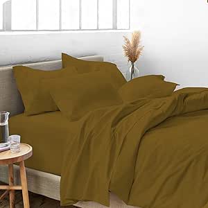 Queen Size 100% Egyptian Cotton 800 Thread Count 4 Piece Sheets Set - 18" Inch Deep Pocket, Smooth & Soft Sateen Weave, Premium Quality Hotel Bedding, Taupe Solid