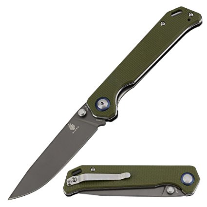 Kizer Cutlery Begleiter Folding Pocket Knife Liner Lock Green G10 Handles Knife, Kizer Begleiter V4458A2