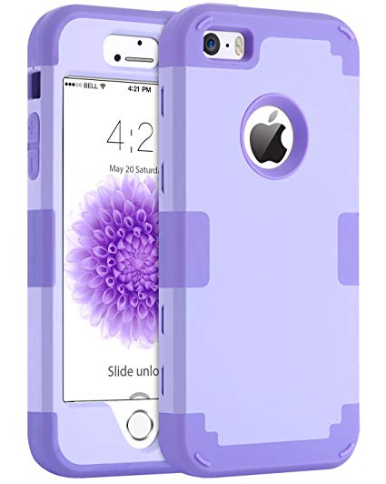 iPhone 5S Case iPhone SE iPhone 5 Case BENTOBEN Shockproof Protective Case for iPhone SE 5S 5 Purple