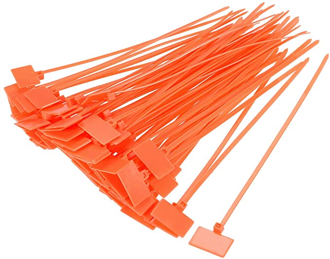 uxcell Cable Zip Ties 6 Inch Label Tag Mark Self-Locking Nylon Wire Strap Orange 120pcs